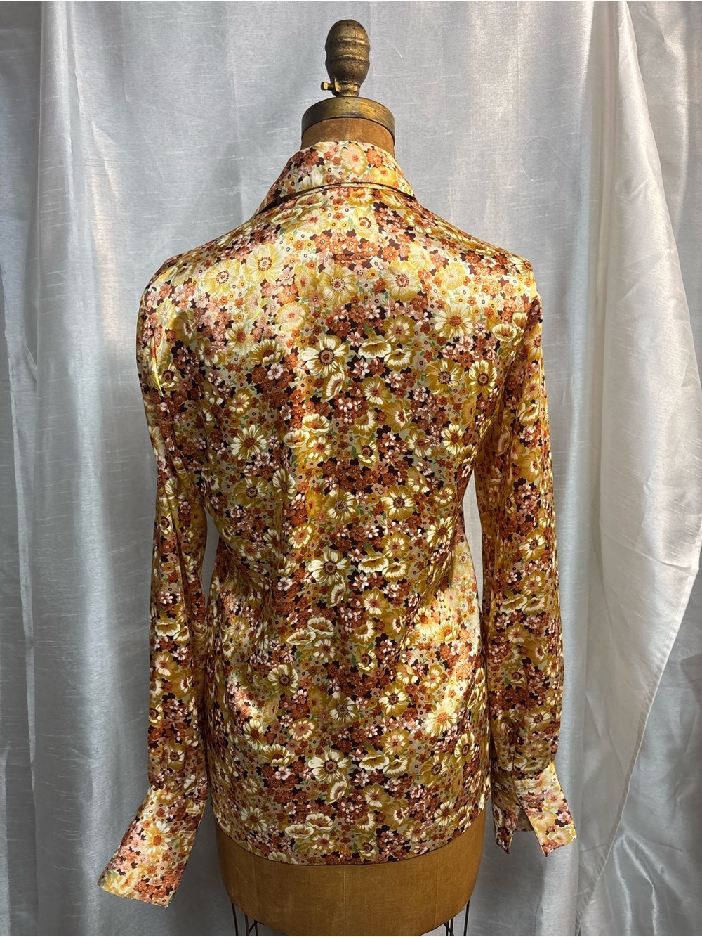 Vintage Lady Manhattan 70s Floral Dagger Collar Blouse Size 10 - Picture 4 of 4